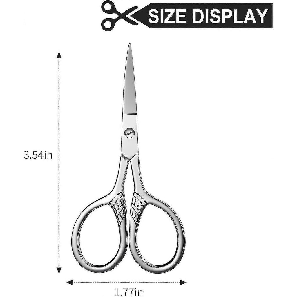Professional Grooming Scissors, Small Scissors for Hair, Nose, Eyebrow Trimming, Facial, Mustache, Eyelashes, Precision Stainless Steel Scissors - PJ