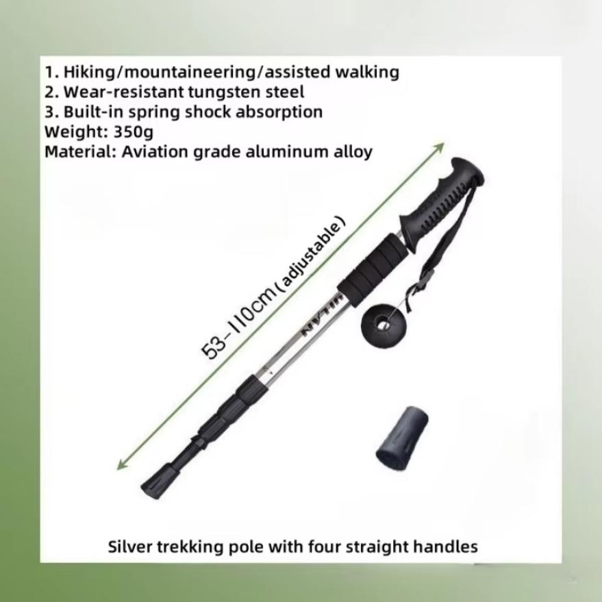 Trekking Poles Shock Absorption Foldable Ultralight Hiking Pole Suitable For Outdoor Camping Mountaineering Backpacking And Trip