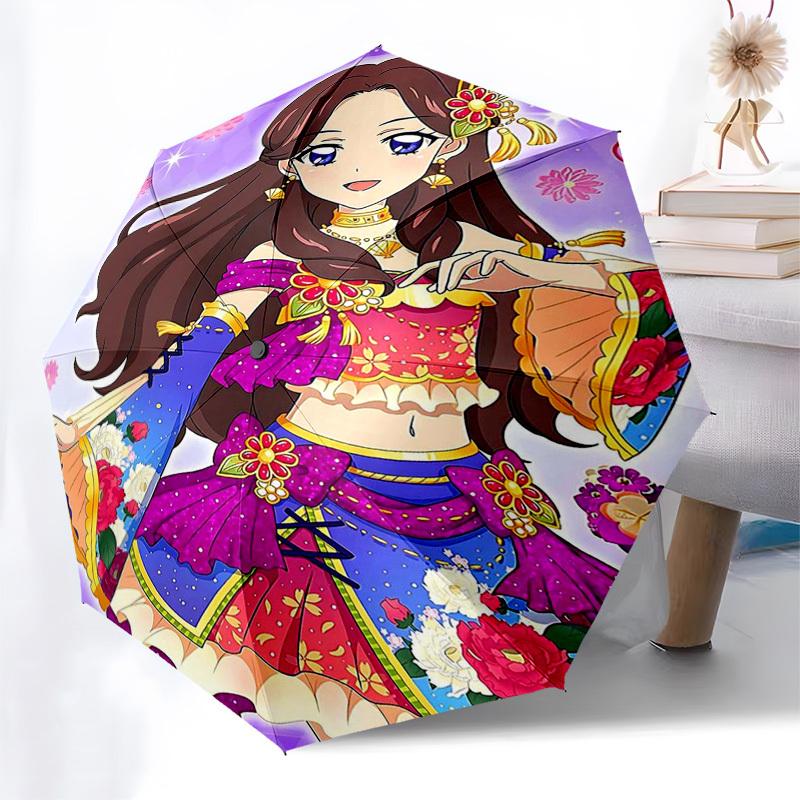 1pc Rainbow Princess Outdoor Umbrella - Automatic Open/Closed, Portable 3-Fold Design, 8-Bone Iron Frame, Perfect Gift for Fans, Travelers, Daily Use,