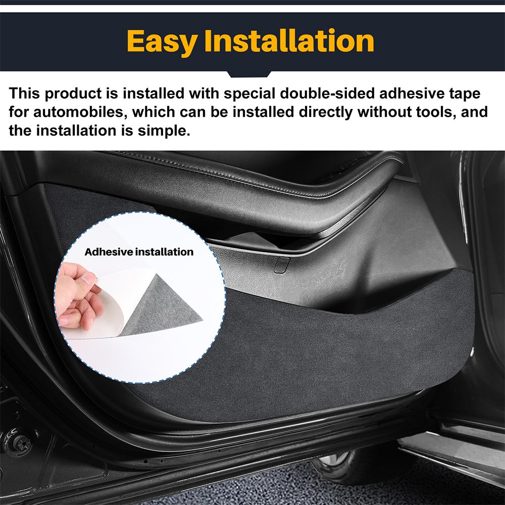 For Mazda 3 Axela 2019 2020 2021 2022 2023 2024 2025 LHD RHD Car Anti-kick Pad Suede Leather Carbon Pad Accessories Door Protect