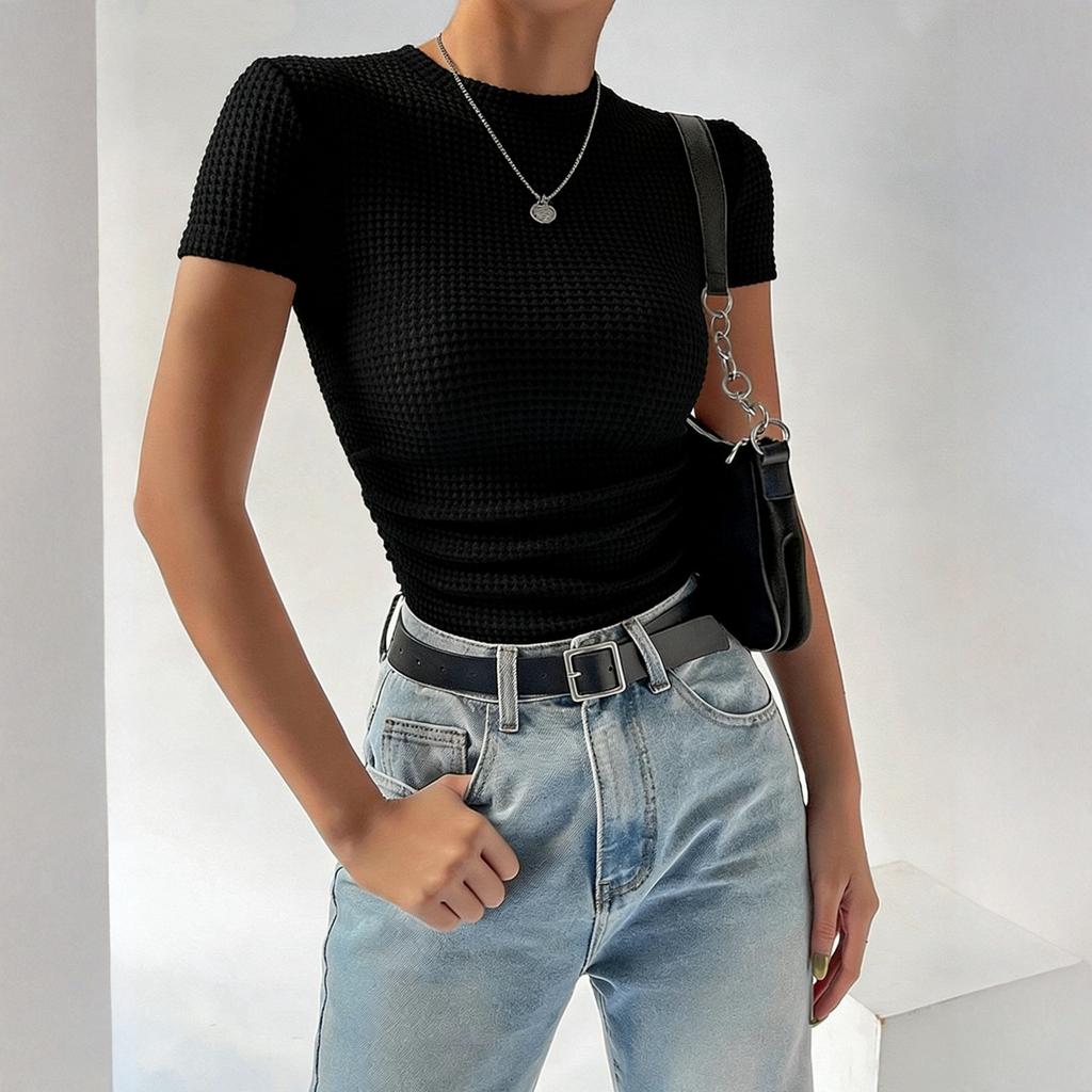 Women's Casual Round Neck Pullover Short-sleeved T-shirt Top
