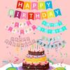 Happy Birthday Letter Garland Banners Flags Flamingo Unicorn Astronaut Boys Girls Birthday Party Decoration Baby Shower Supplies