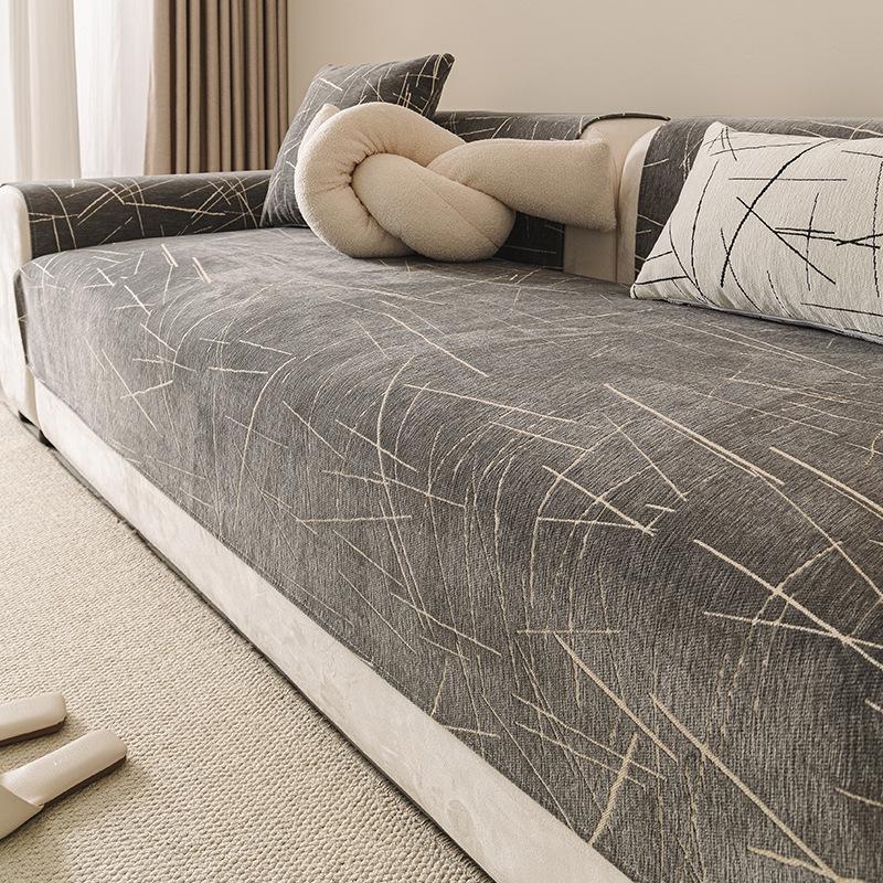 

Premium Sensual Line Sofa Cushion, Universal Light Luxury Chenille Seat Cushion For All Seasons, Non-Slip Sofa Cover, Cross-Border Special Supply 70*70cm