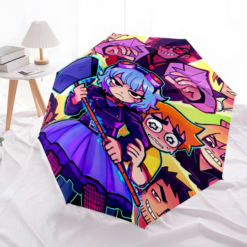 1 Stück Outdoor-Regenschirm mit Anime-Charakteren - Automatisches Öffnen/Schließen, Tragbares 3-fach faltbares Design, 8-Speichen-Eisenrahmen, Perfektes Geschenk für Fans, Reisende