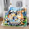 Bluey Sports Adventure Customize Your Name Blanket Gift Personalized Blanket Ultra-Soft Great for Seaside Couch Bed Home Decor Four Seasons Universal