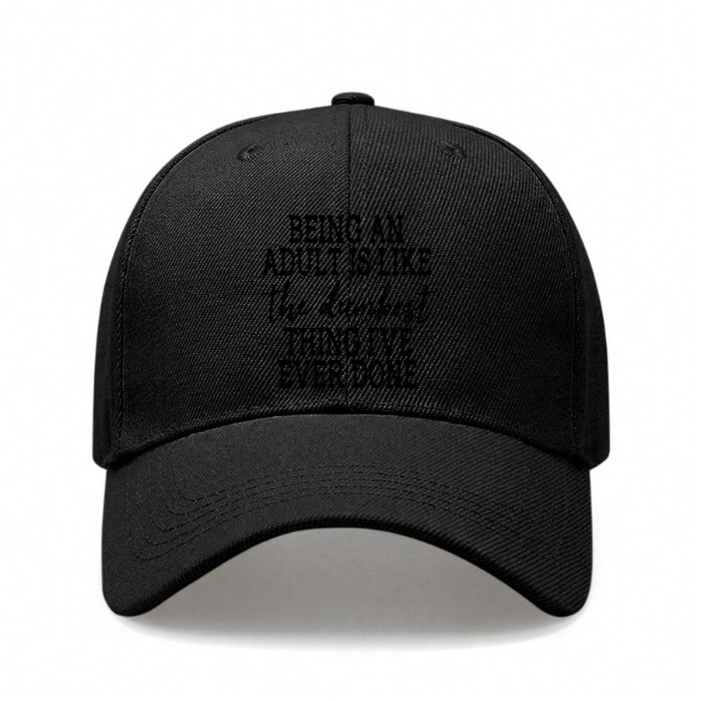 Funny Adult Baseball Cap, Printed with Funny Words. Polyester, Adjustable & Breathable. Unisex Casual Hat for Outdoor Sports.