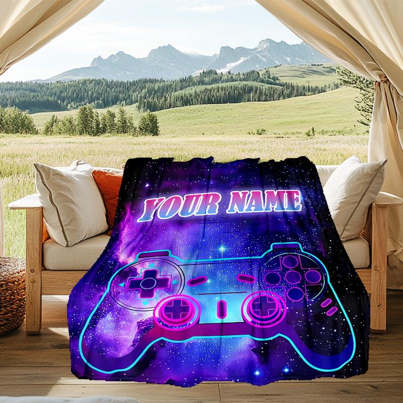 1PC Custom Name Galactic Controller outdooor Flannel blankets Patterns Throw Blanket All-Season Soft Gift for Couch, Bed, Camping gifts