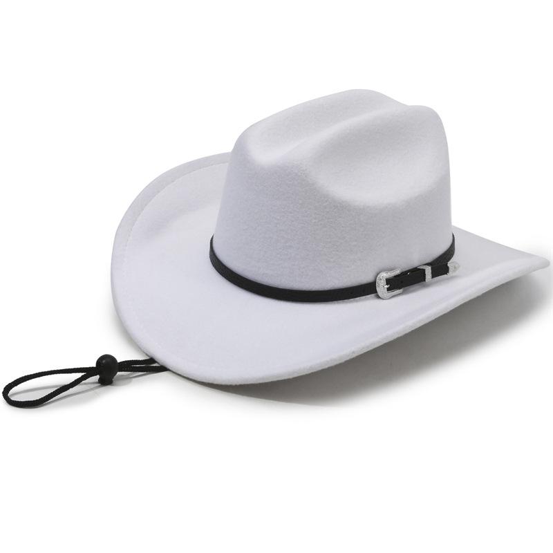 Vintage Western Cowboy Hat For Women Men's Gentleman Lady Jazz Cowgirl With Leather Wide Brim Cloche Church Sombrero Hombre Caps