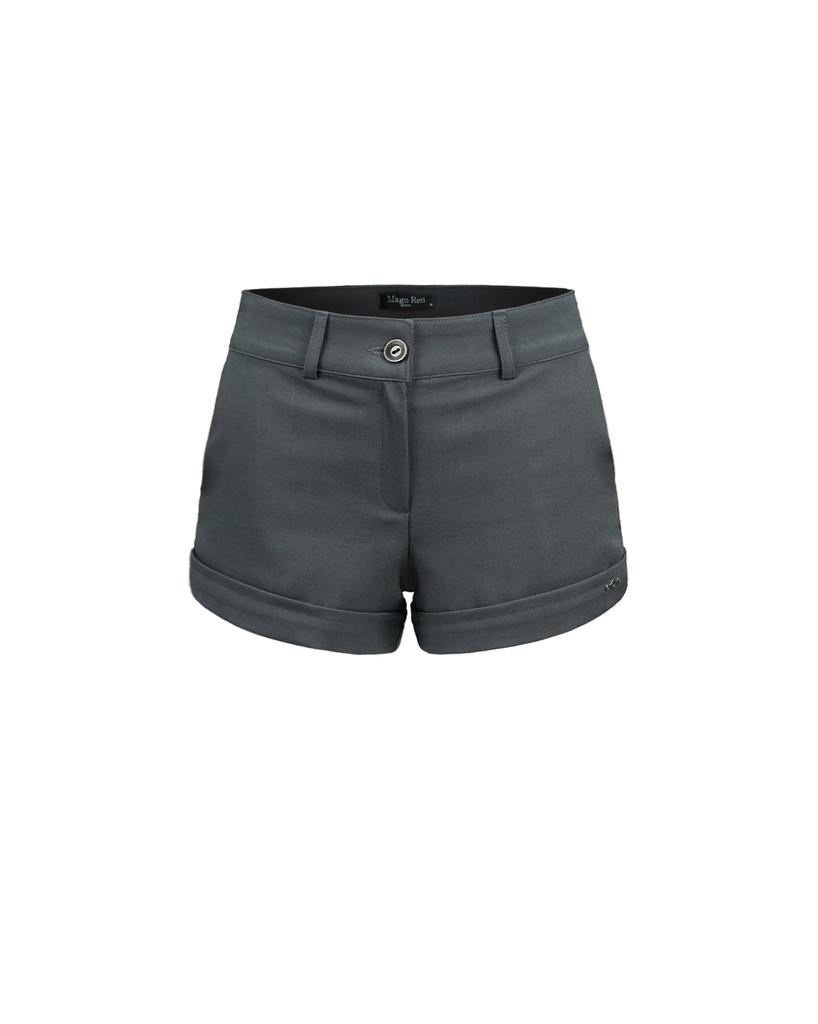 Maegolenseoul Metal Tri-Clipse Tailored Mini Shorts Charcoal