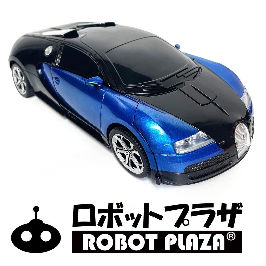 ROBOT PLAZA RC Car, Transforming Robot Toy, One-Button Transformation, Kids Toy, Birthday Gift (Bugatti)