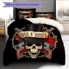 Guns N' Roses Pattern Bedding Home Decoration Birthday Gift (1 * duvet cover + 2 * pillowcase, without core)