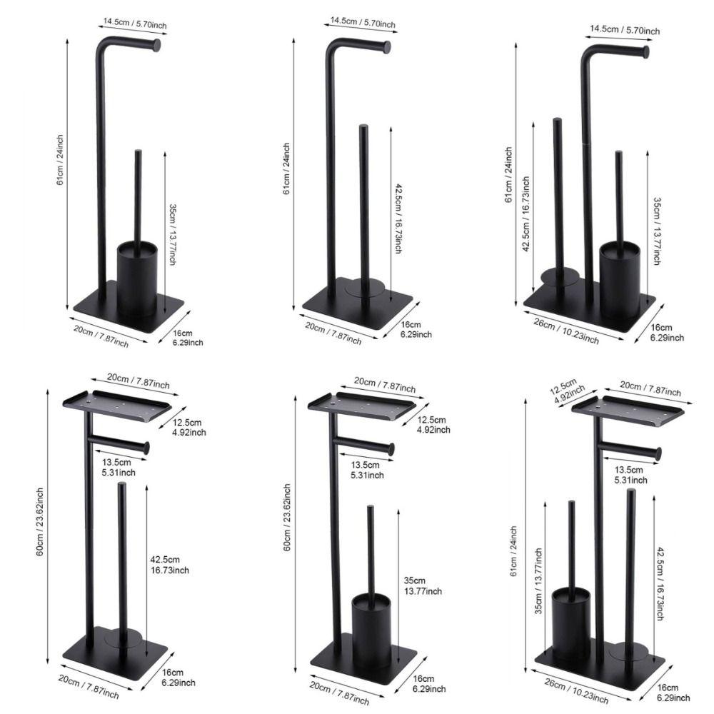 Avec Plateau Porte-rouleau de Papier Toilette sur Pied Support Brosse de Toilette Amovible Rangement Maison