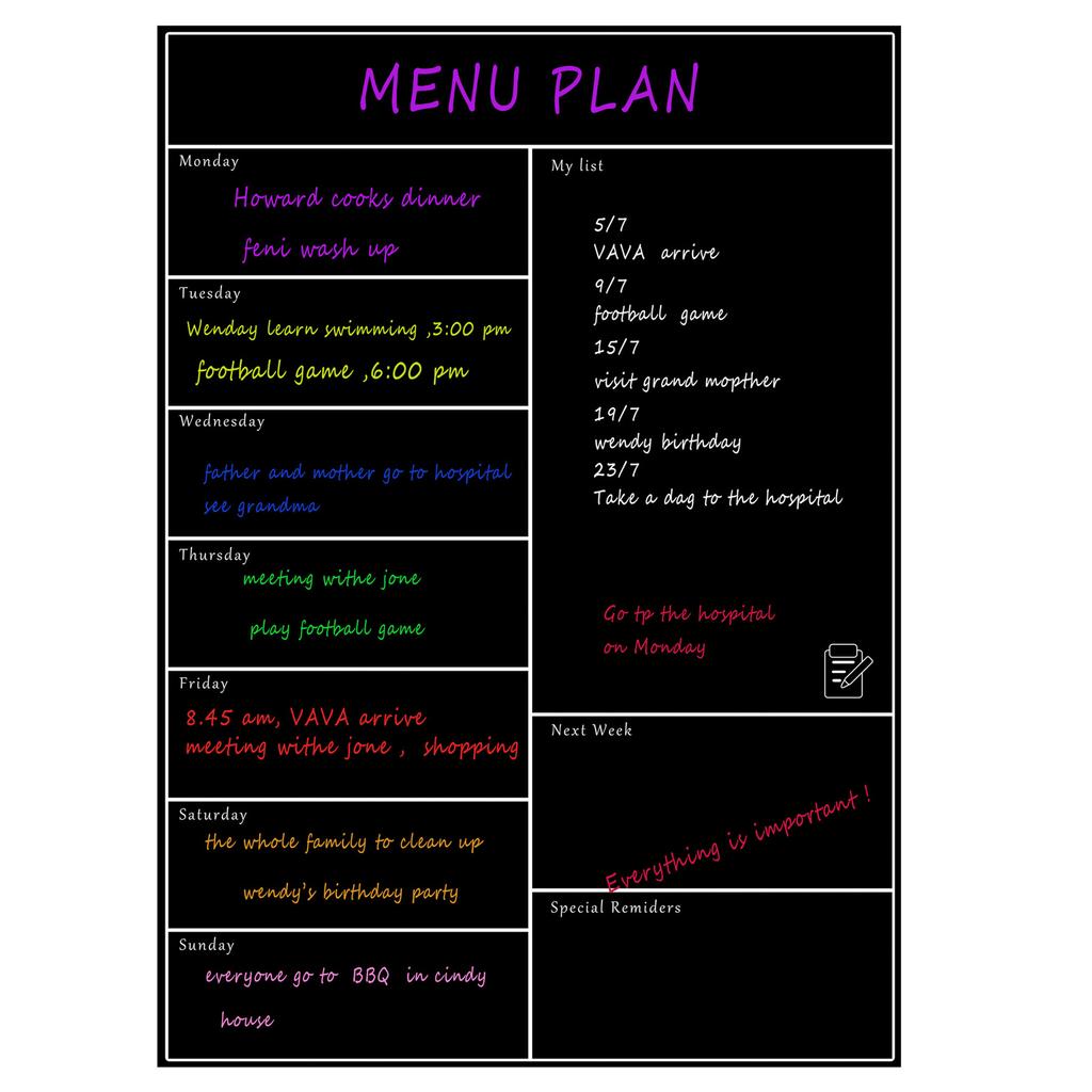 Magnetic Calendar for Fridge Magnetic Whiteboard Fridge Calendar Weekly Planner Erasable Magnetic Fridge Message Board