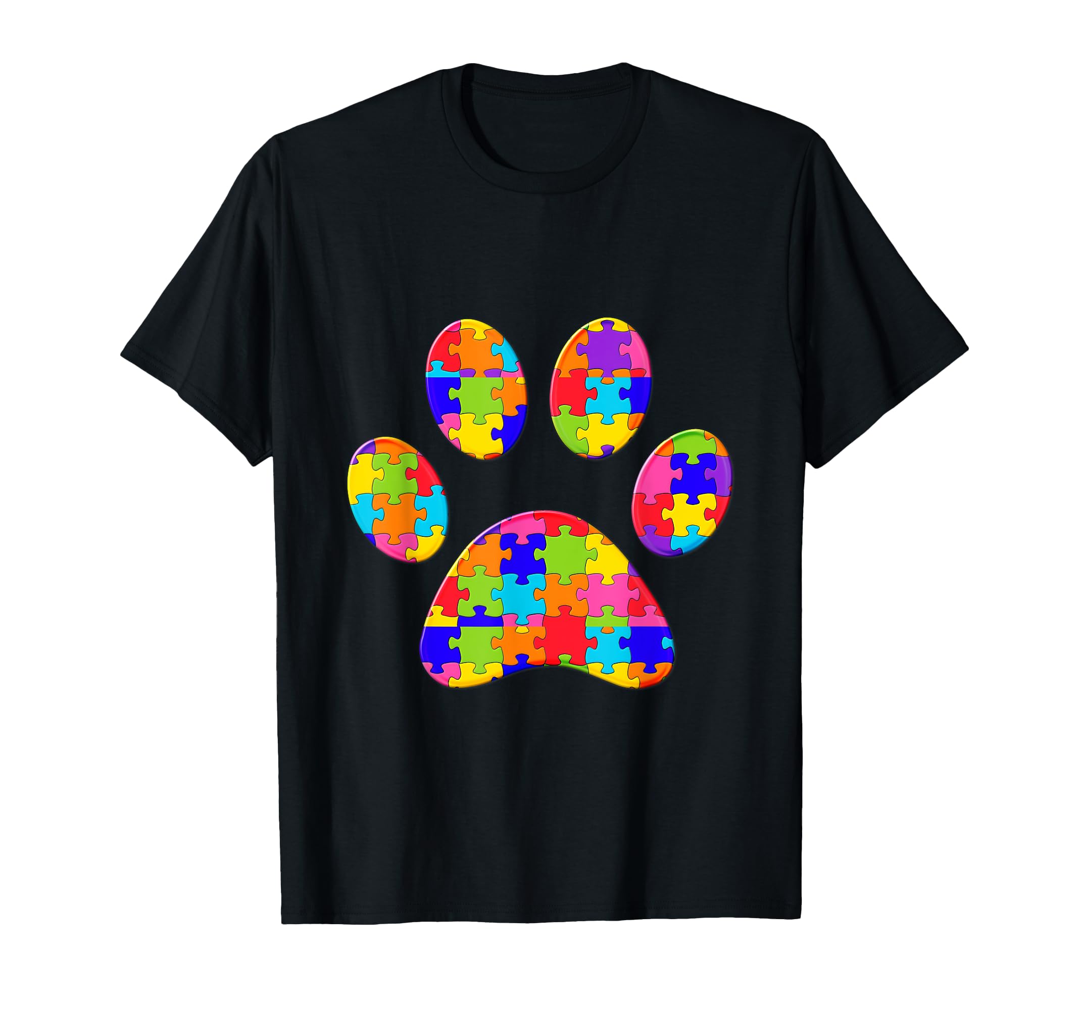 

Footprint Paw Dog Jigsaw Puzzle Autism Puzzle T-Shirt