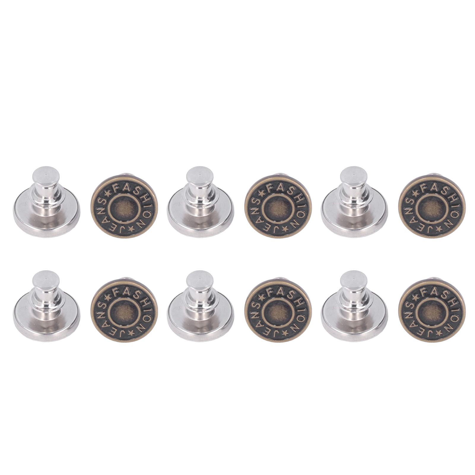 

12 шт. Пуговицы-пины Съемные Отстегивающиеся Стальной дизайн со слотом Случайный стиль Декоративные Мгновенные брюки