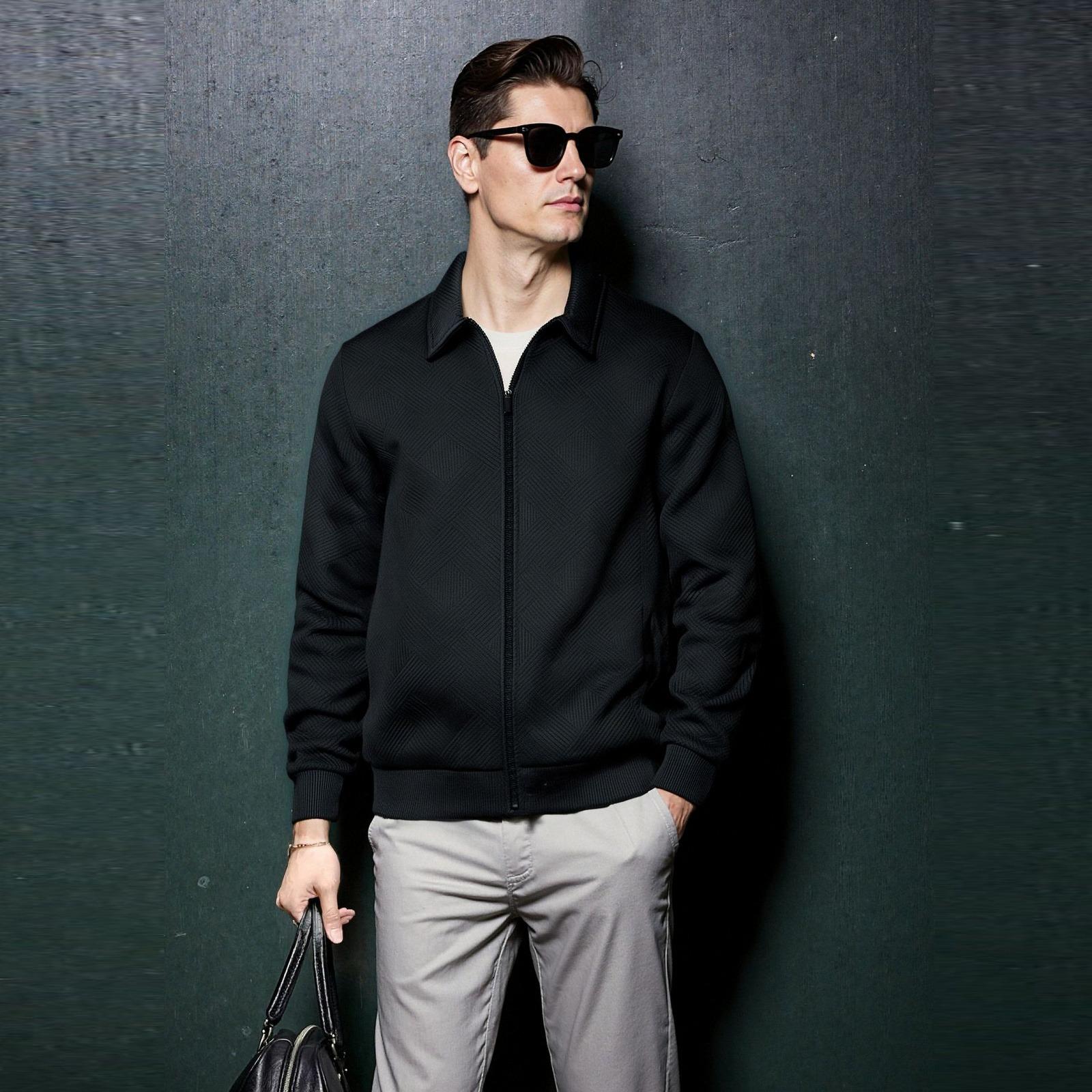 Men s Outdoor Leisure Knit Zipper Cardigan Slim-fit Jacket L 2338₽