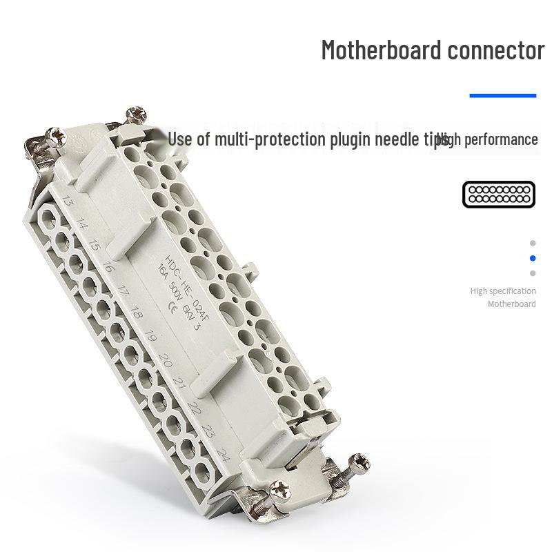 Heavy-Duty Rectangular Aviation Connector Plug & Socket: 6, 10, 16, 24, 32 Pin Options