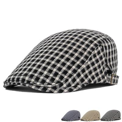 Plaid Beret Women's Lightweight Spring Summer Men's Forward Cap Outdoor Sunshade Cap Gatsby Painters Hat