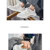 2025 New Spring White Shoes for Men Korean Dissolving Shoes Breathable Skate Shoes Platform Lacing Men Shoes