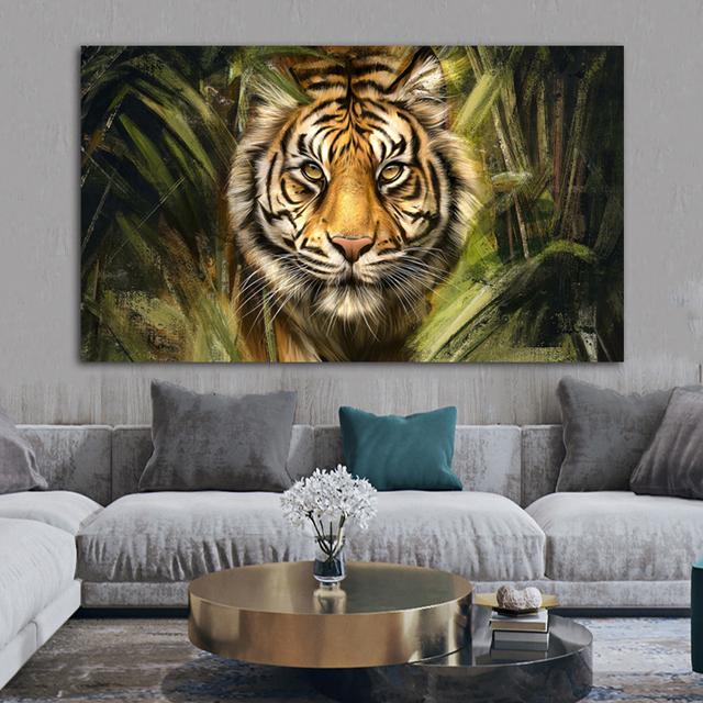 Gorilla Monkey Leopard Tiger Animal Canvas Painting Black And White Wall Art Picture For Living Room Modern Poster Home Decor