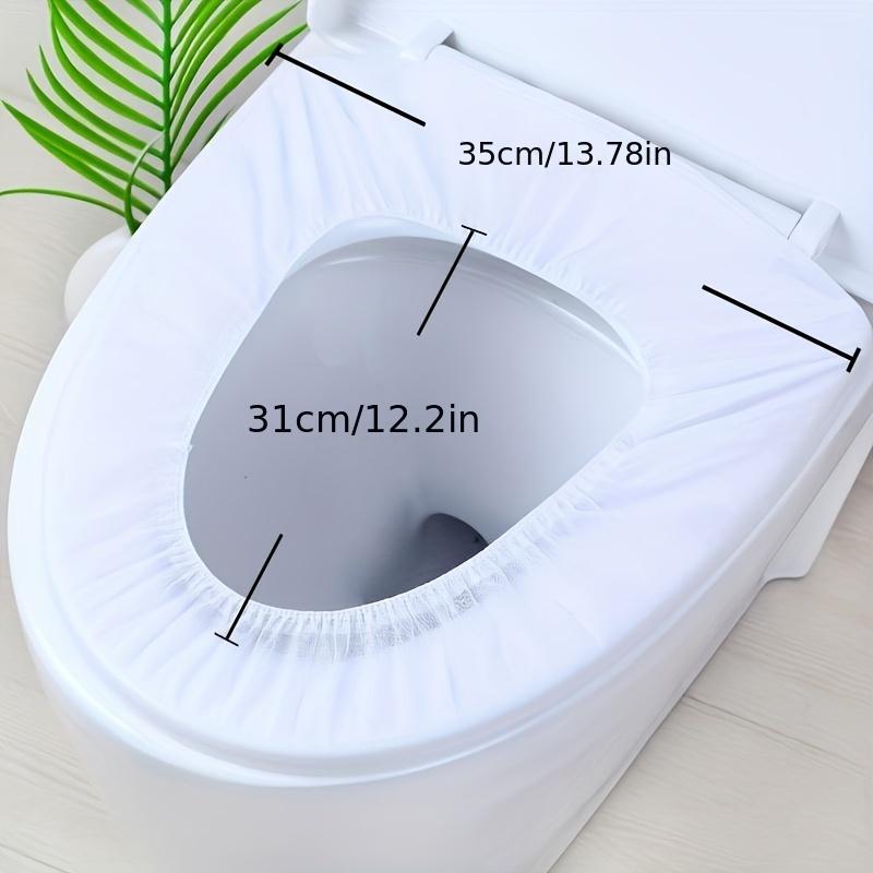 50pcs Disposable Toilet Seat Covers with Elastic Bands - Hygienic Portable Toilet Seat Protectors for Travel, Hotels, Public Restrooms
