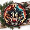 Football Bear Metal Wall Sign Sports Bar Garage Decor Men Gift Tin Plaque