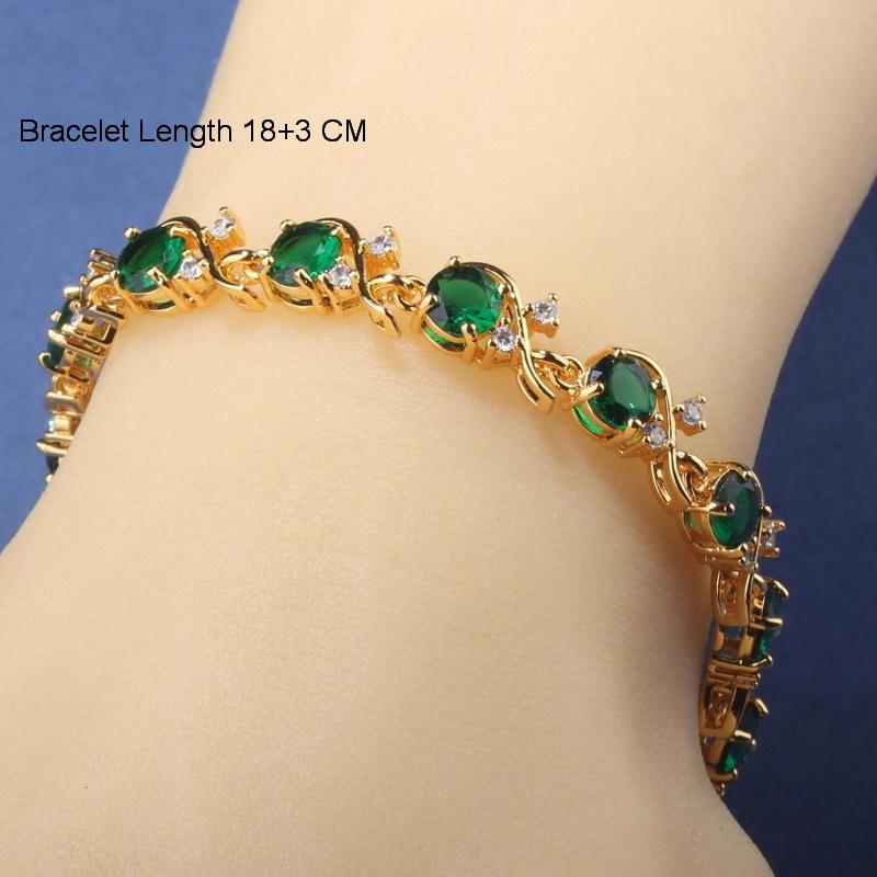 5-Piece New Moroccan Wedding Jewelry  Gold Plated Costume Necklace And Earrings Green Sets African Women Classic Accessories
