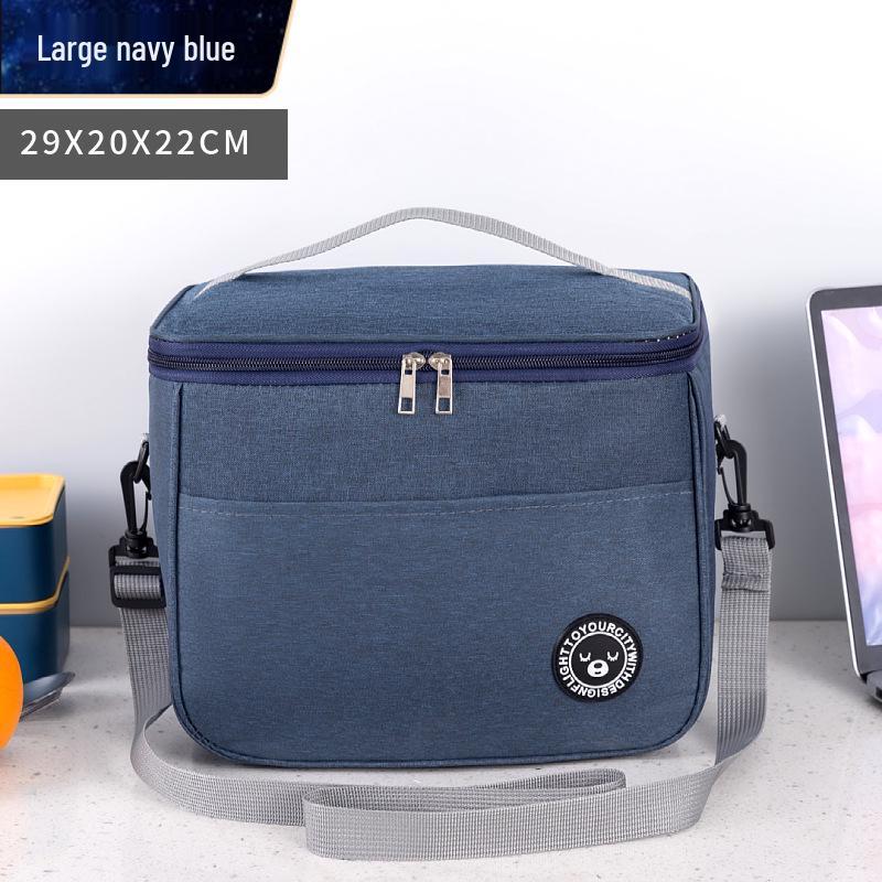 Large Capacity Insulated Lunch Bag with Aluminum Foil and Shoulder Strap