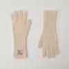 LOEIL Fingerhole Wool Knit Gloves - Ivory