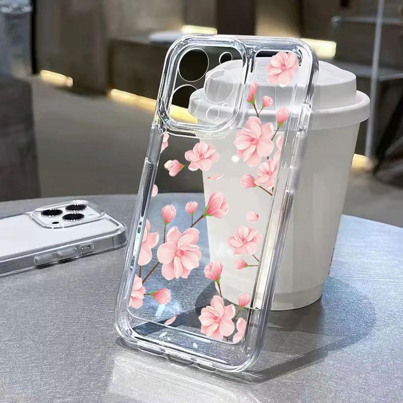 Lotus Flower Transparent Phone Case For iPhone 11 Case iPhone 13 14 12 15 16 Pro Max XR XS X 7 8 Plus SE 2020 Shockproof Cover
