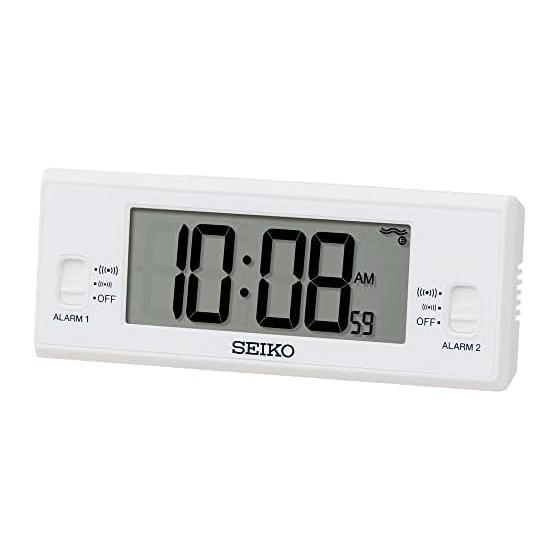 Seiko Clock Alarm Clock Table Clock Digital Radio Wave White 48 x 123 x 30mm SQ321W