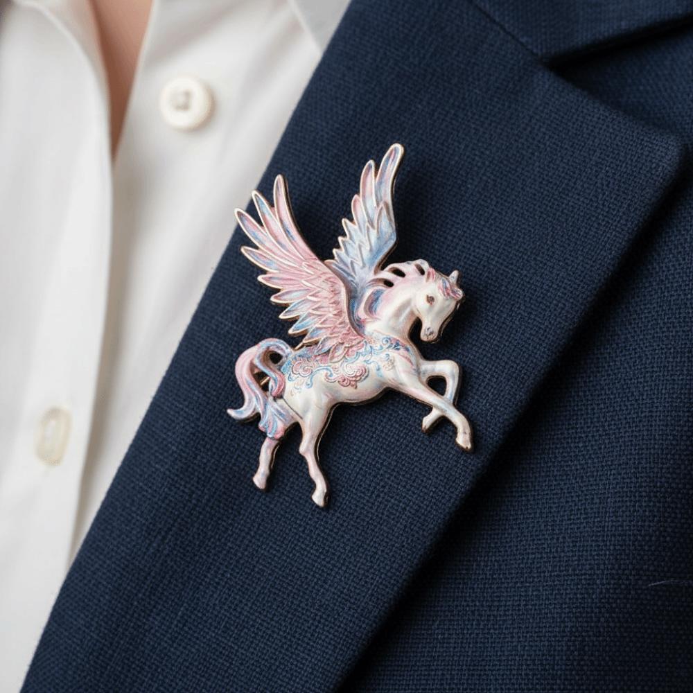 Light Luxury Zodiac Horse Badge Pin Zinc Zinc Alloy New Year Chest Flower Year of The Horse