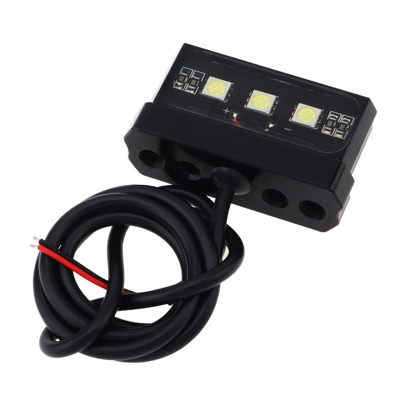 1pc Motorcycle License Plate Light LED Mini 12V CNC Aluminum Alloy Waterproof Rear Tail Motorbikes Light for License Plate Black