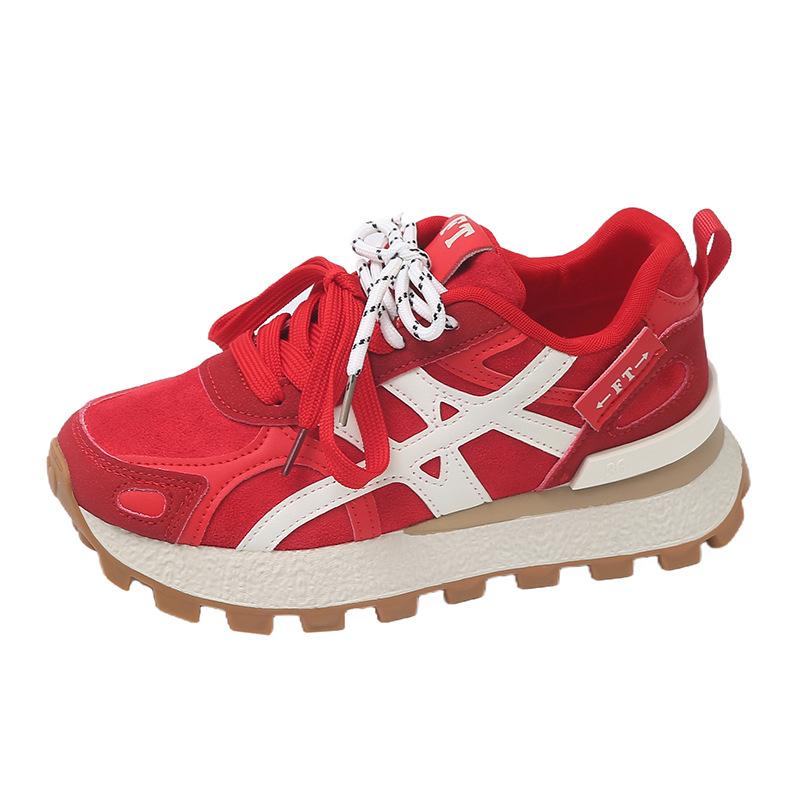 European station platform Forrest Gump shoes women's 2025 autumn new breathable height increase casual sports shoes German training shoes dad shoes