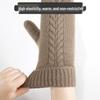 Winter Double-Layer Fleece-Lined Knitted Gloves - Thick, Warm Cycling Mittens