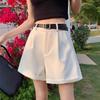 Summer 2025 Women's High Waist Pleated A-line Wide Leg Suit Shorts