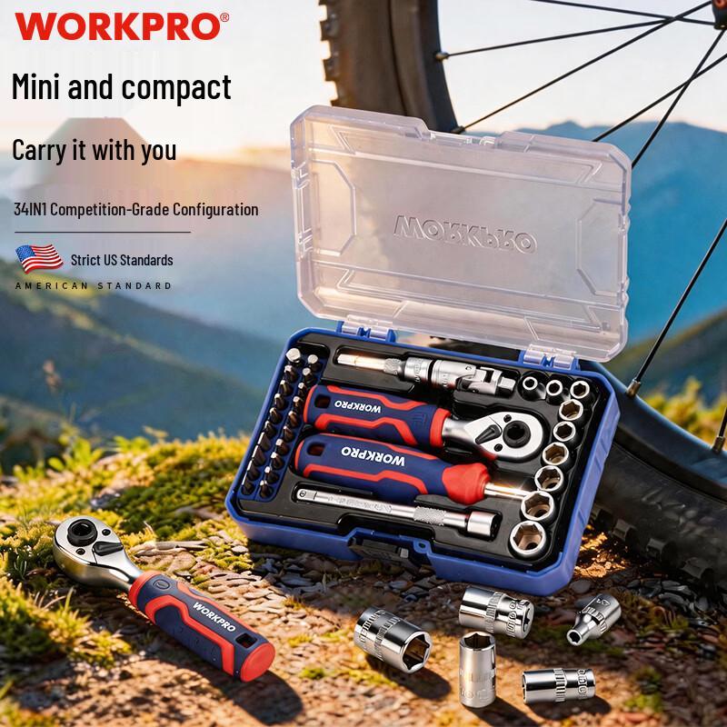 WORKPRO 34-Piece Ratchet & Screwdriver Tool Set