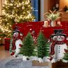 Christmas Tablecloth, Snowman Elk Print, Waterproof Rectangle, Dining Table Coffee Table Decorative Cloth