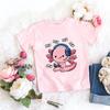 Axolotl Kawaii T-Shirt Kinder Sommer Mode T-Shirt Kinder Streetwear Boba Axolotl Anime Lässig Kinderkleidung Geburtstags-T-Shirts