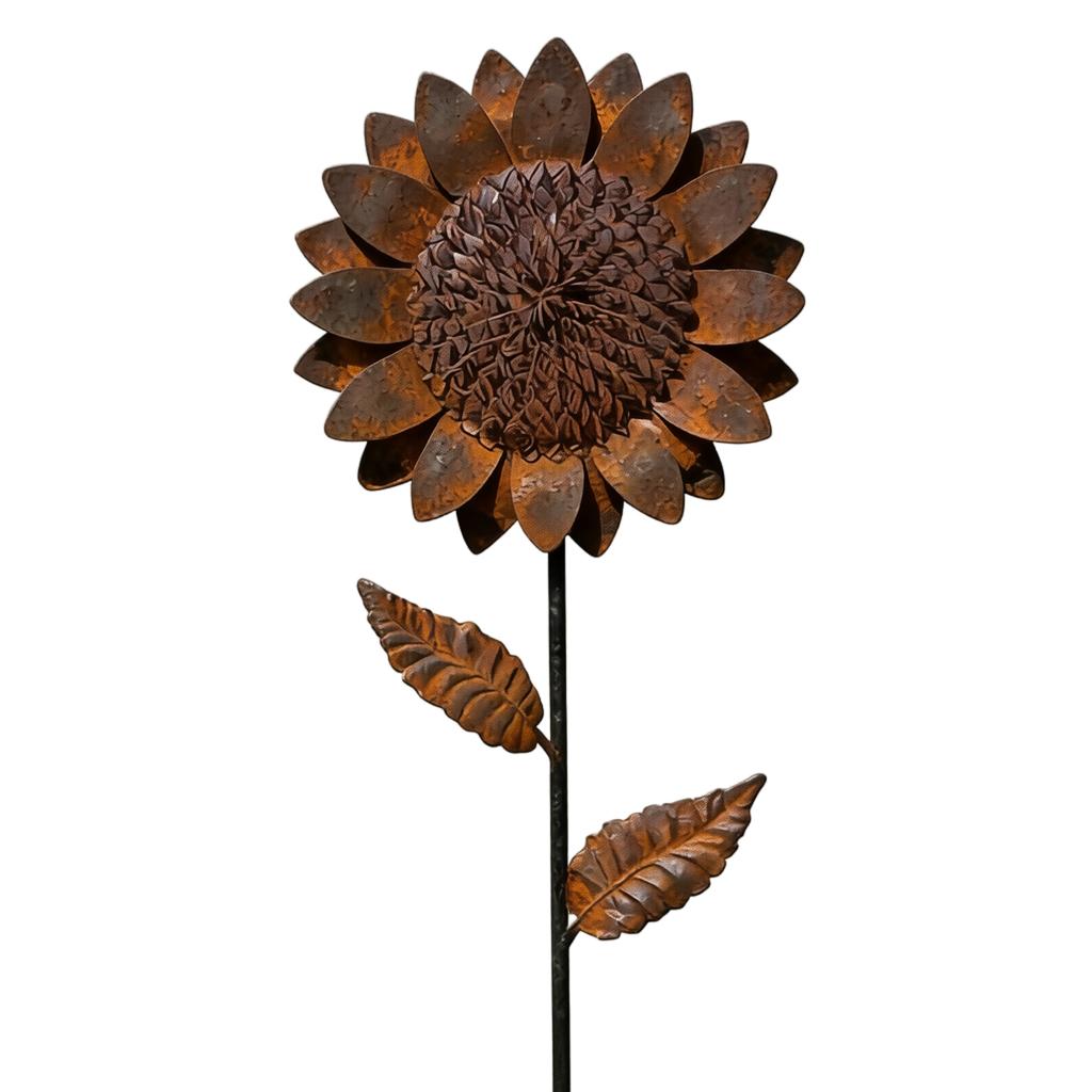 Vintage Sonnenblumen Gartenstecker 3D Blütenblatt Design Außenhof Dekoration