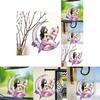 Colorful Acrylic Cartoon Floral Moon Girl Wolf Butterfly Car Pendant For Unique Auto Style