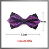 [Buzz Selection] Jacquard Double Bow Tie, Suitable for Weddings, Business, Stylish, Unique, Glossy, Elegant, Men's AC531 (Silver)