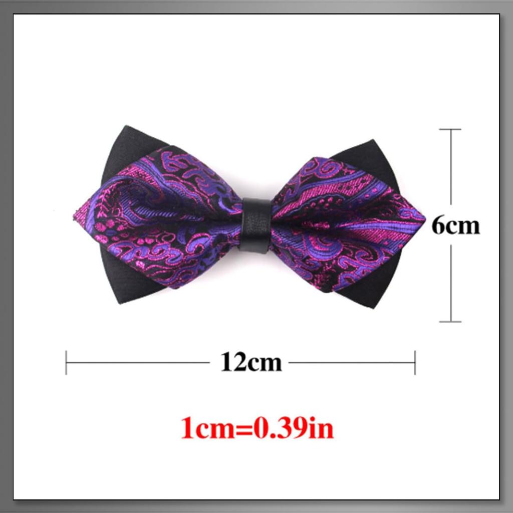 [Buzz Selection] Jacquard Double Bow Tie, Suitable for Weddings, Business, Stylish, Unique, Glossy, Elegant, Men's AC531 (Silver)