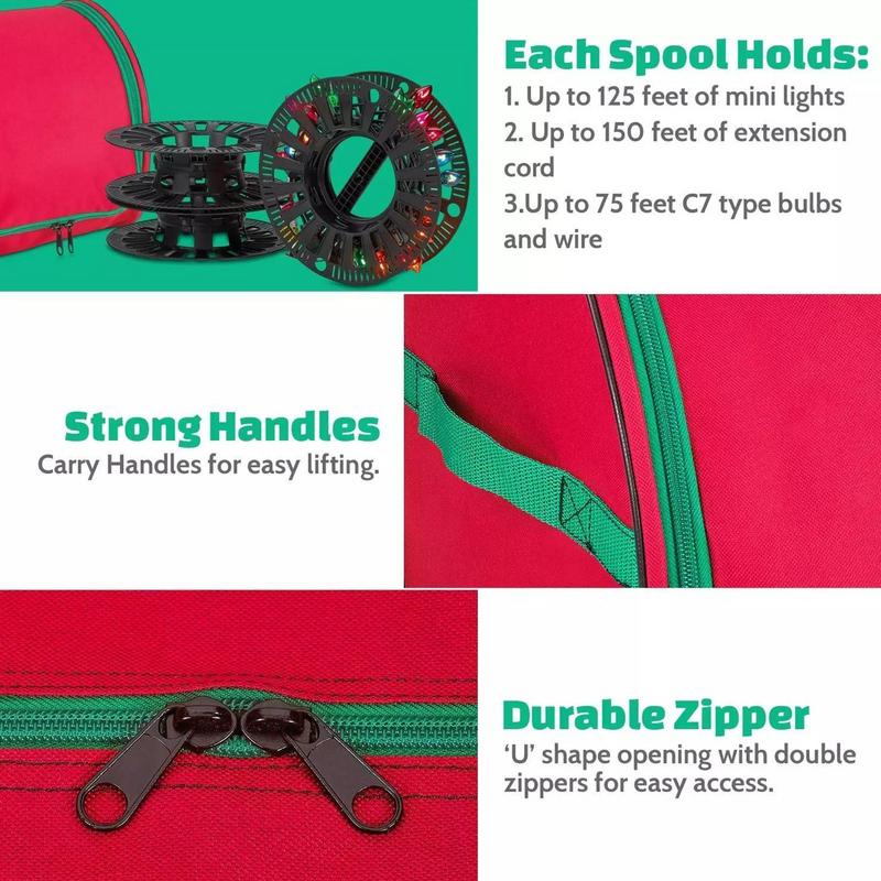 Weihnachts-LED-Lichter Aufbewahrungsbox Weihnachtsdekorations-Aufbewahrungsbehälter Oxford Weihnachts-Aufbewahrungstasche Feiertagslicht-Organizer