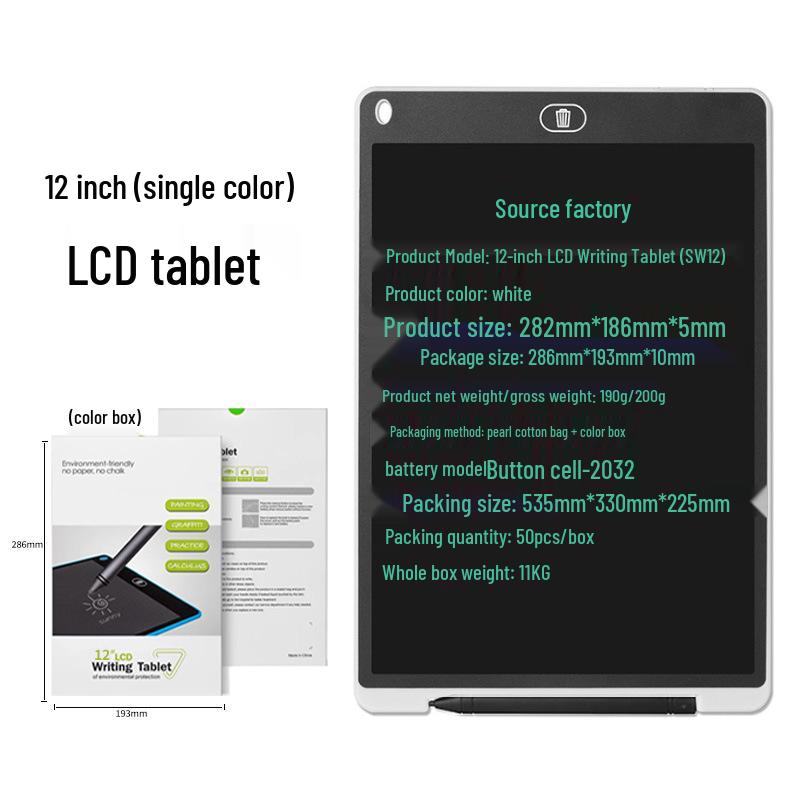 LCD Writing Tablet - 12"/10"/8.5"/4.4" Handwriting & Drawing Board for Kids