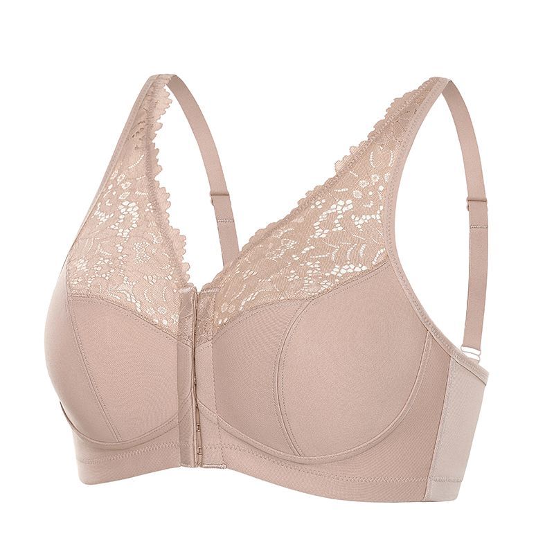 

Тонкий бюстгальтер с полной чашкой и хлопковой подкладкой на застежке спереди для большой груди 110F абрикосовый