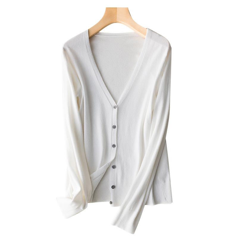 Cardigan da Donna a Bottoni Singoli Lavorati a Maglia Monocolore Maglione Cardigan Primavera Autunno Moda Coreana Maglioni Girocollo Capispalla Lavorati a Maglia