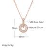 Innovative Design Full Natural Zircon Pendant Necklace Fashion  Rose Gold Color Romantic Gift Daily Fine Women Jewelry