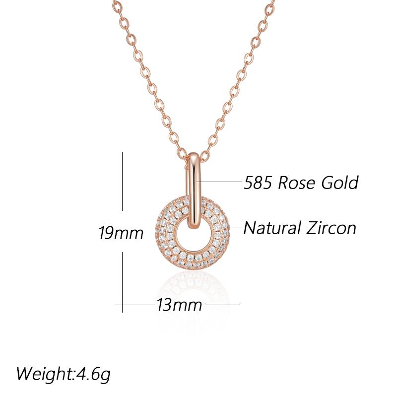 Innovative Design Full Natural Zircon Pendant Necklace Fashion  Rose Gold Color Romantic Gift Daily Fine Women Jewelry