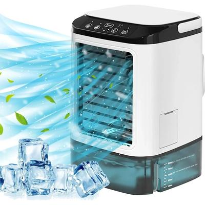 Air Conditioner Portable Fan Desktop Dual Spray Ultrasonic Atomization 3-Speed Mute Air Cooler Night Light Electric Fan for Home